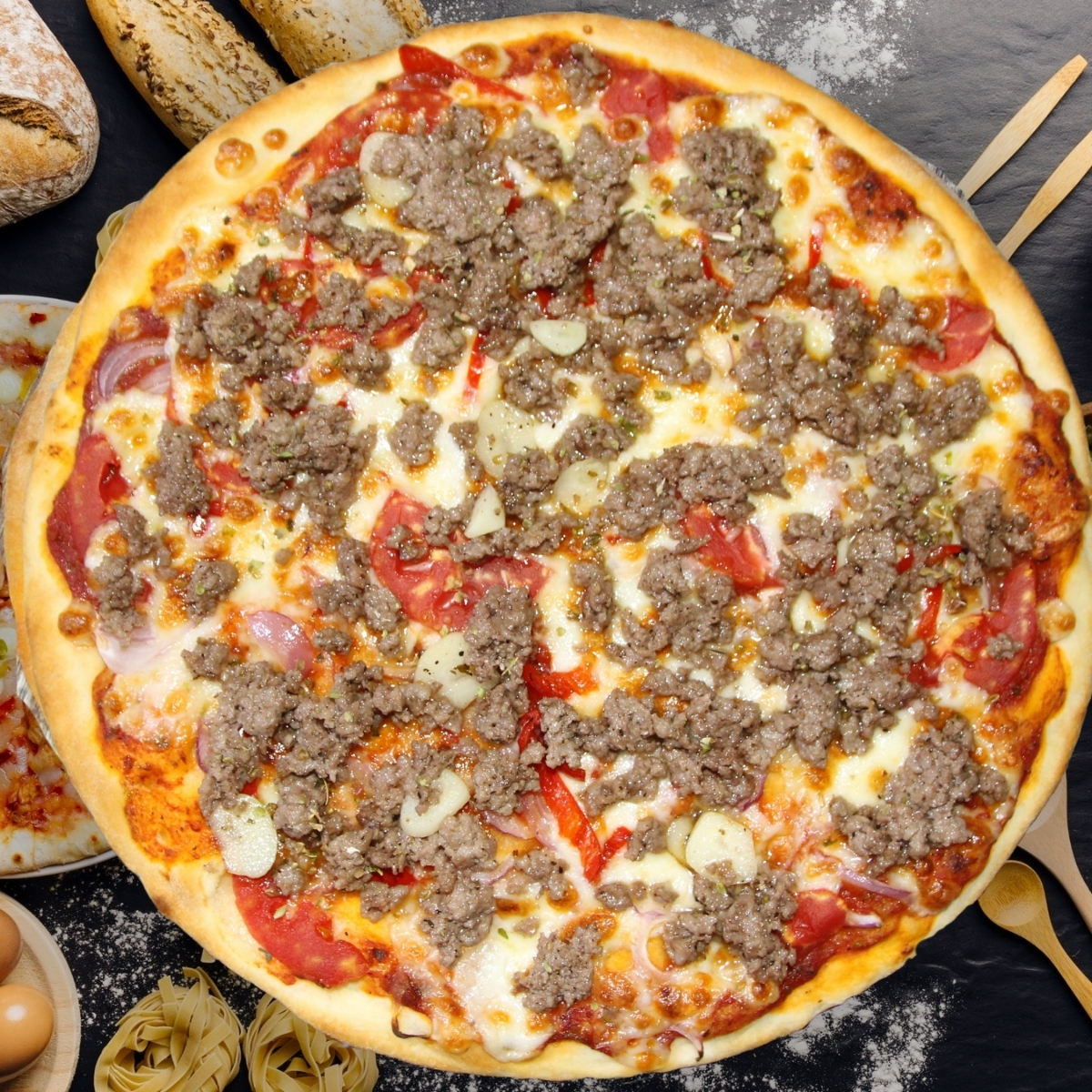 Kıymalı Mokka Büyük Boy Pizza